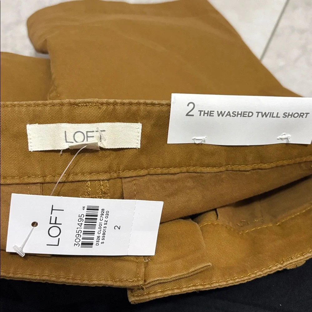 LOFT The Washed Twill Shorts Size 2 NWT